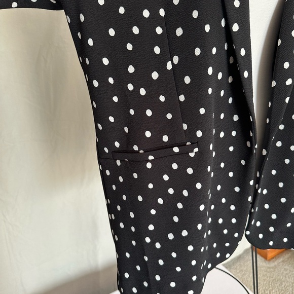 Polka Dot Blazer Maurices Versa Jacket open front black and white XXL elbow - Picture 5 of 16